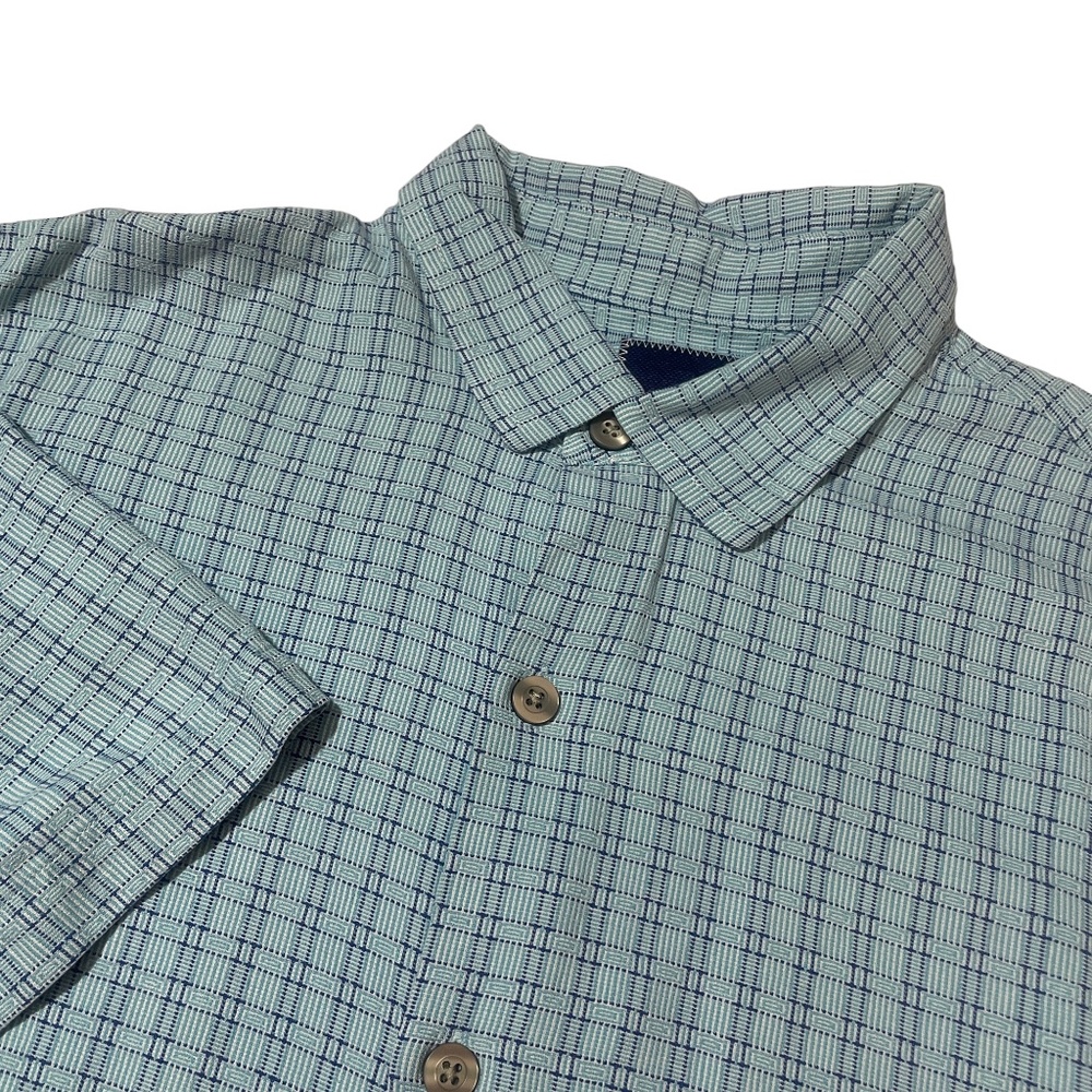 Tommy Bahama XL Short‎ Sleeve Blue 100% Silk Men’s Shirt